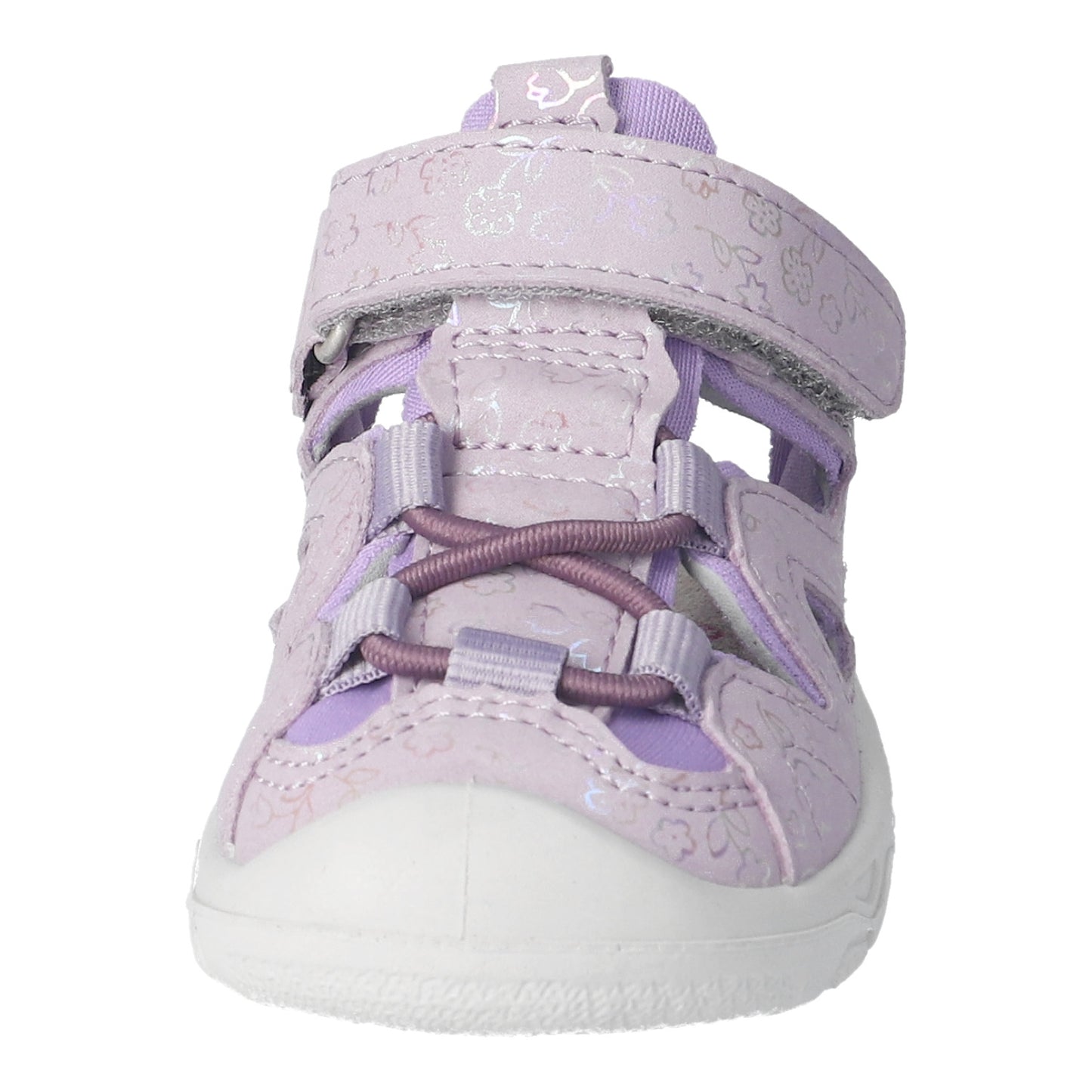 Gary Watersafe Washable Girls Sandal In Misty Pink And Silver Flowers