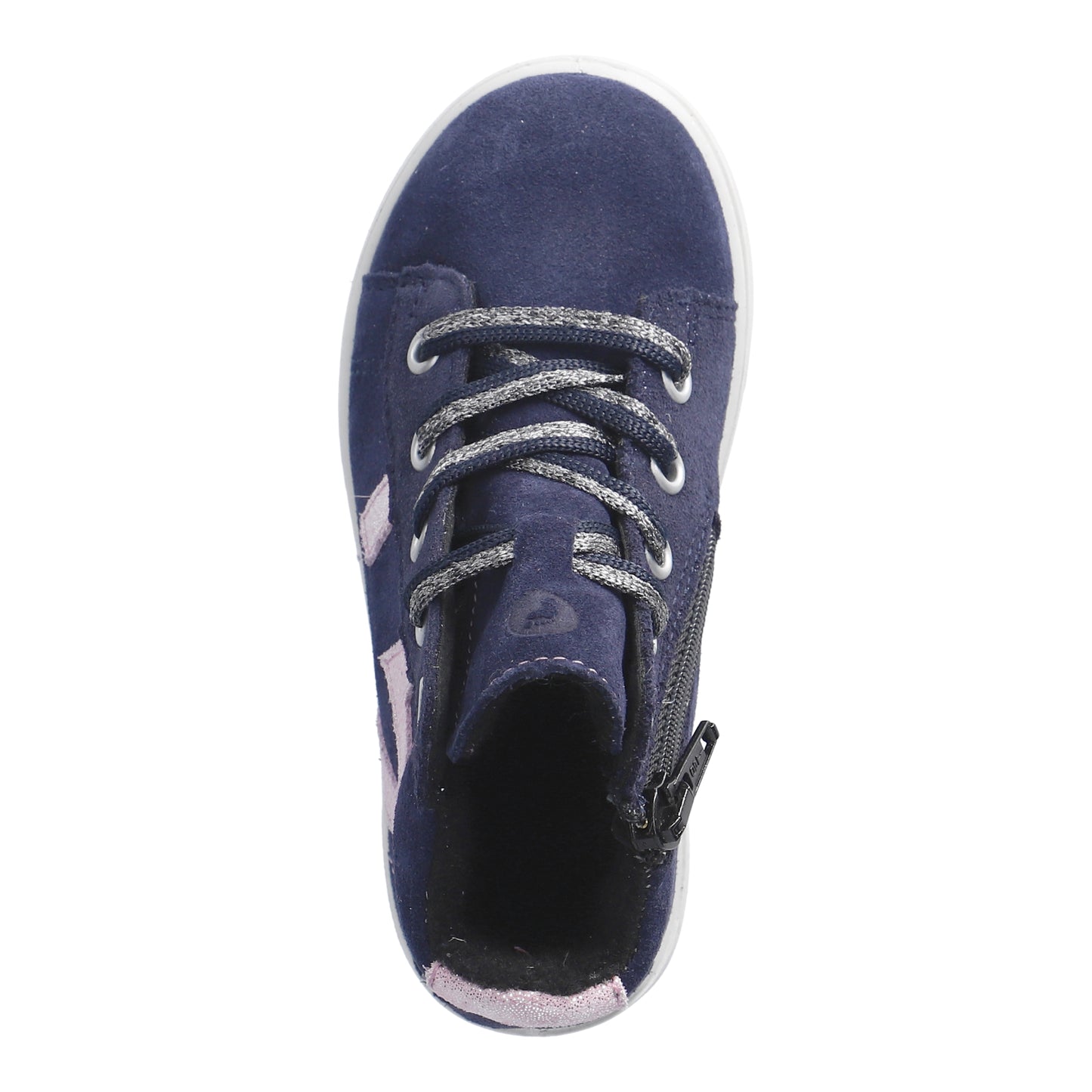 Melli Waterproof Warm Lined Zipped Navy Pink Sparkle High Top