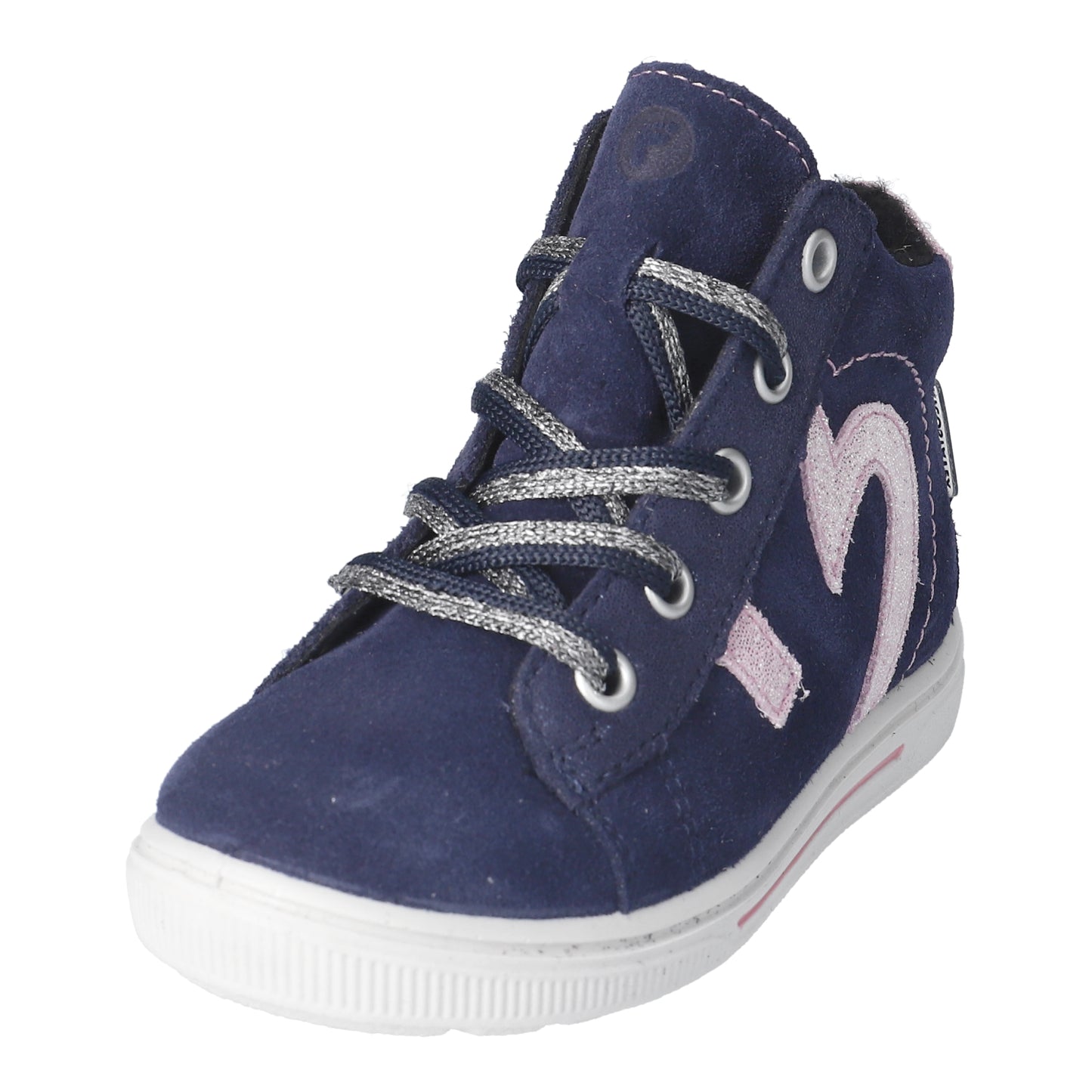 Melli Waterproof Warm Lined Zipped Navy Pink Sparkle High Top