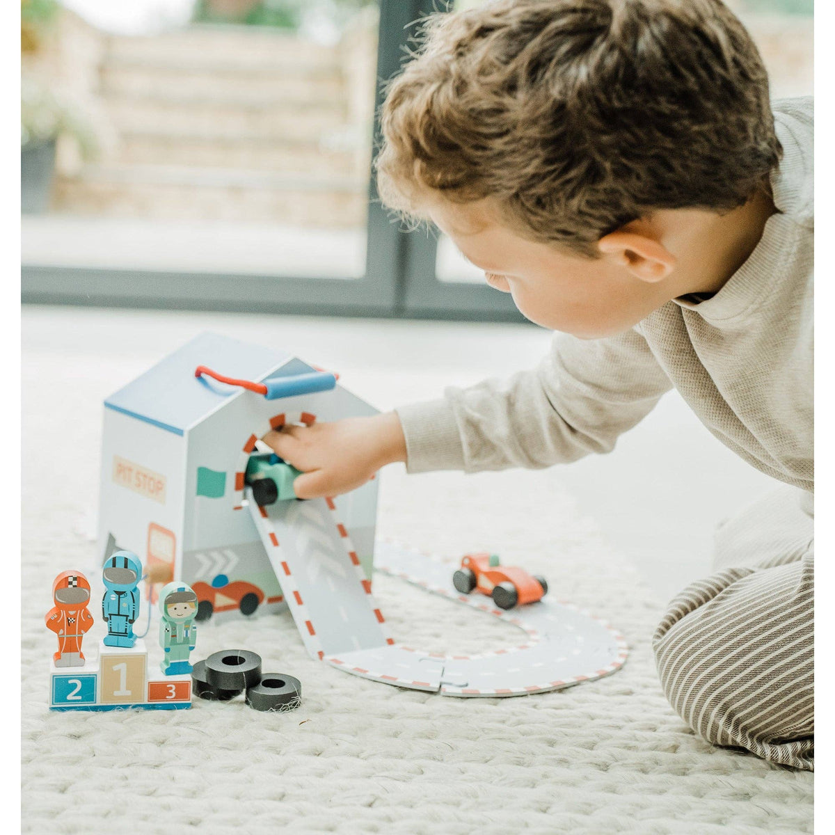 Wooden Racing Track Play Set