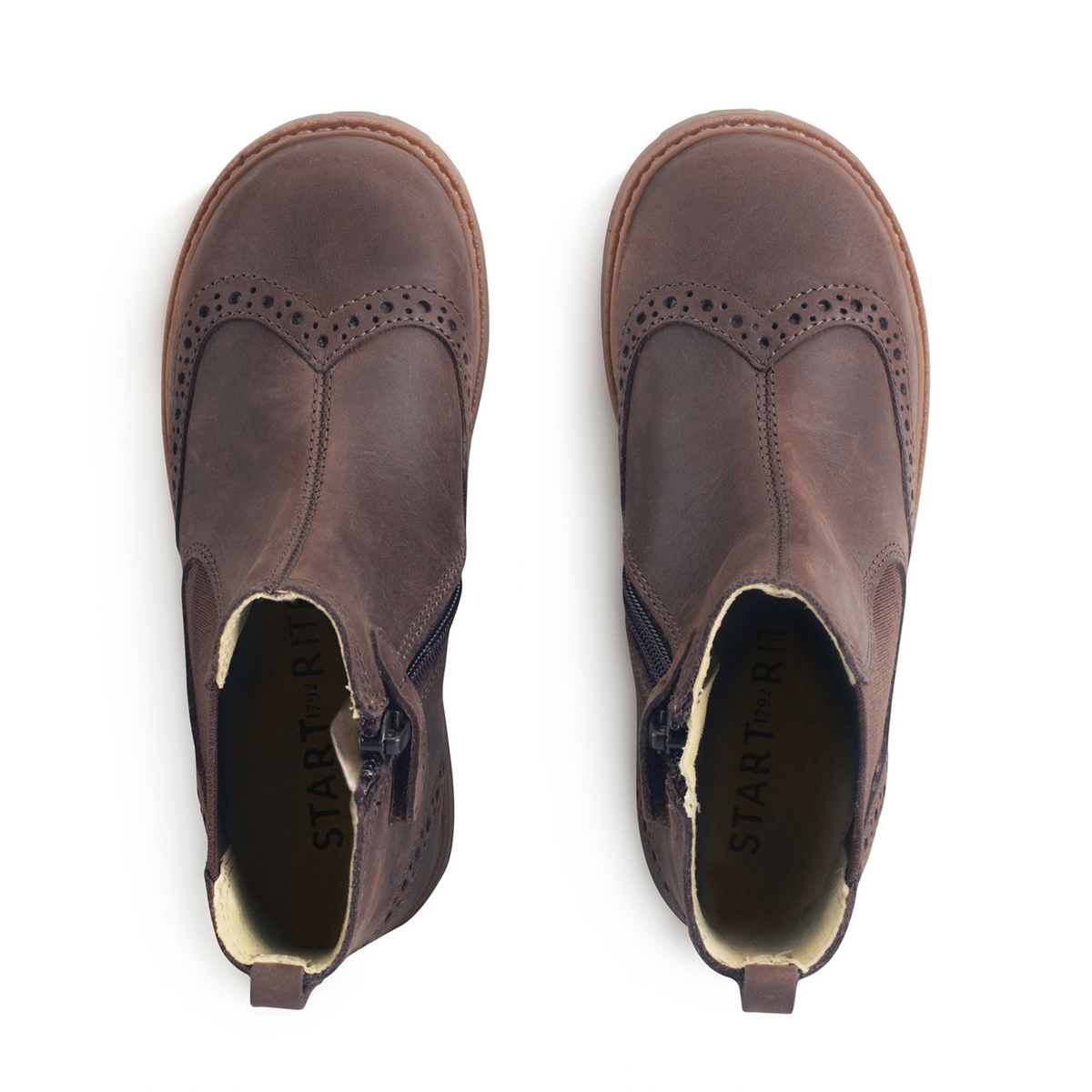 Brown Leather Chelsea Zipped Chelsea Boot