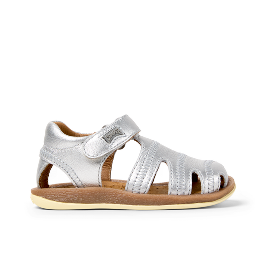 Bicho Silver Leather Fishermans Style First Walker Sandal