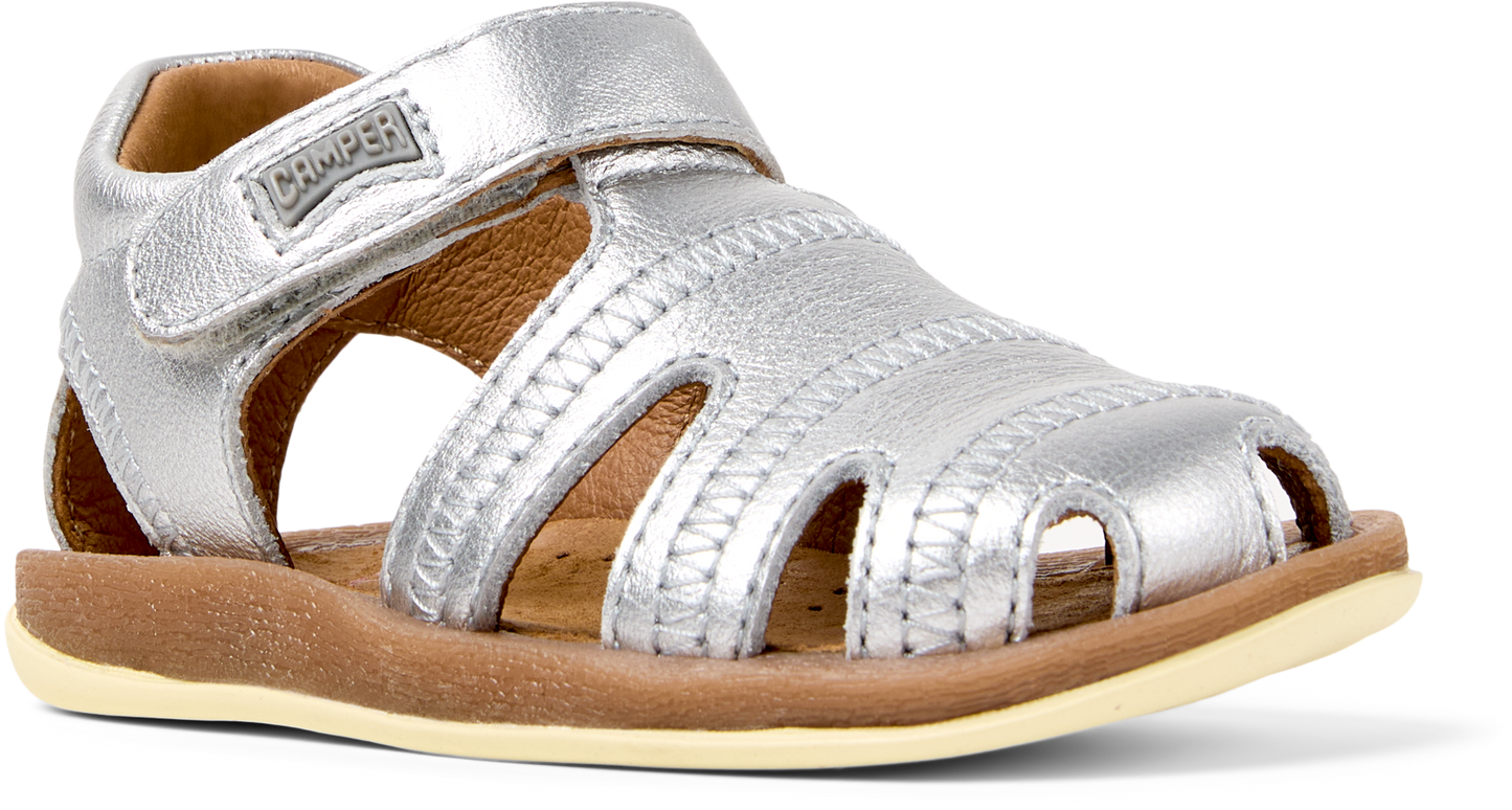 Bicho Silver Leather Fishermans Style First Walker Sandal