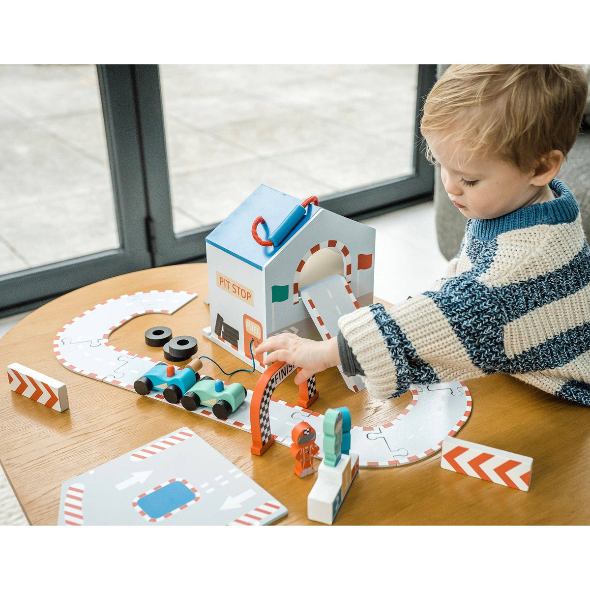 Wooden Racing Track Play Set