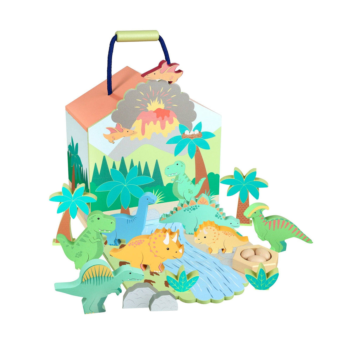 Wooden Dinosaur Play Set