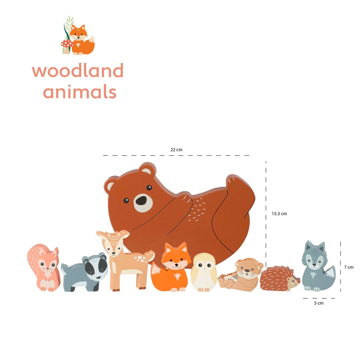 Woodland Animal Wooden Balancing Game