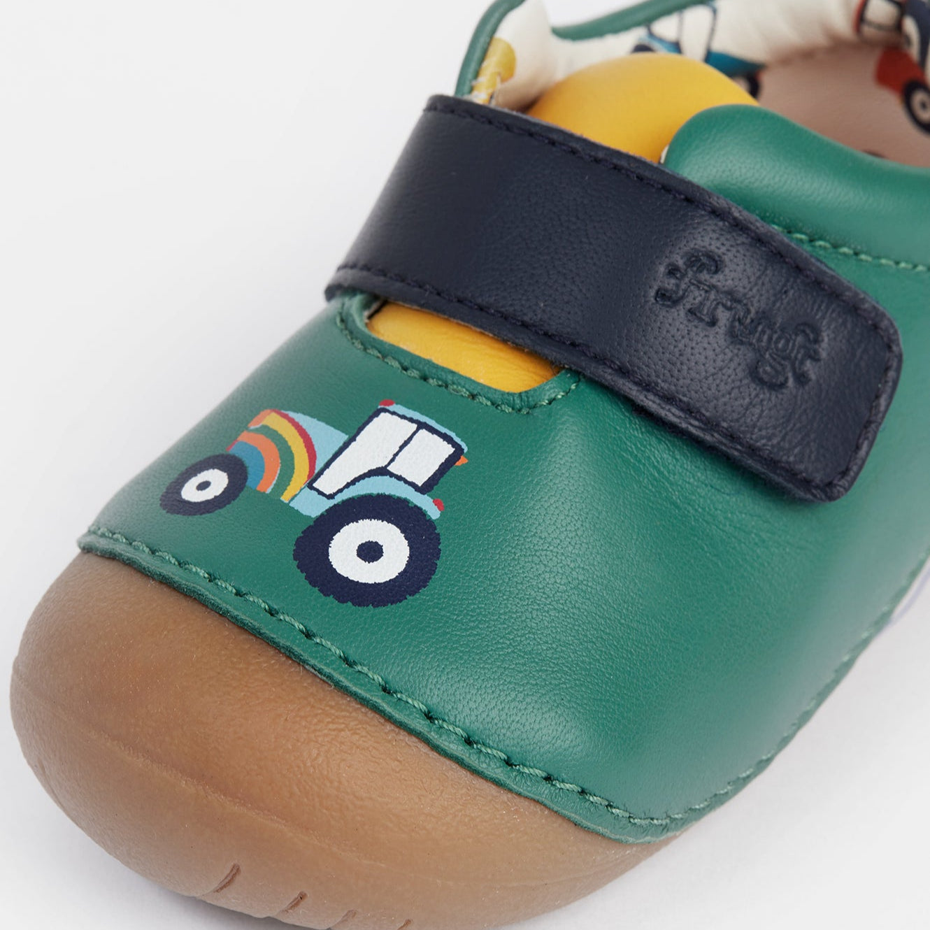 Fjord Tractor Holly Green Leather First Walker