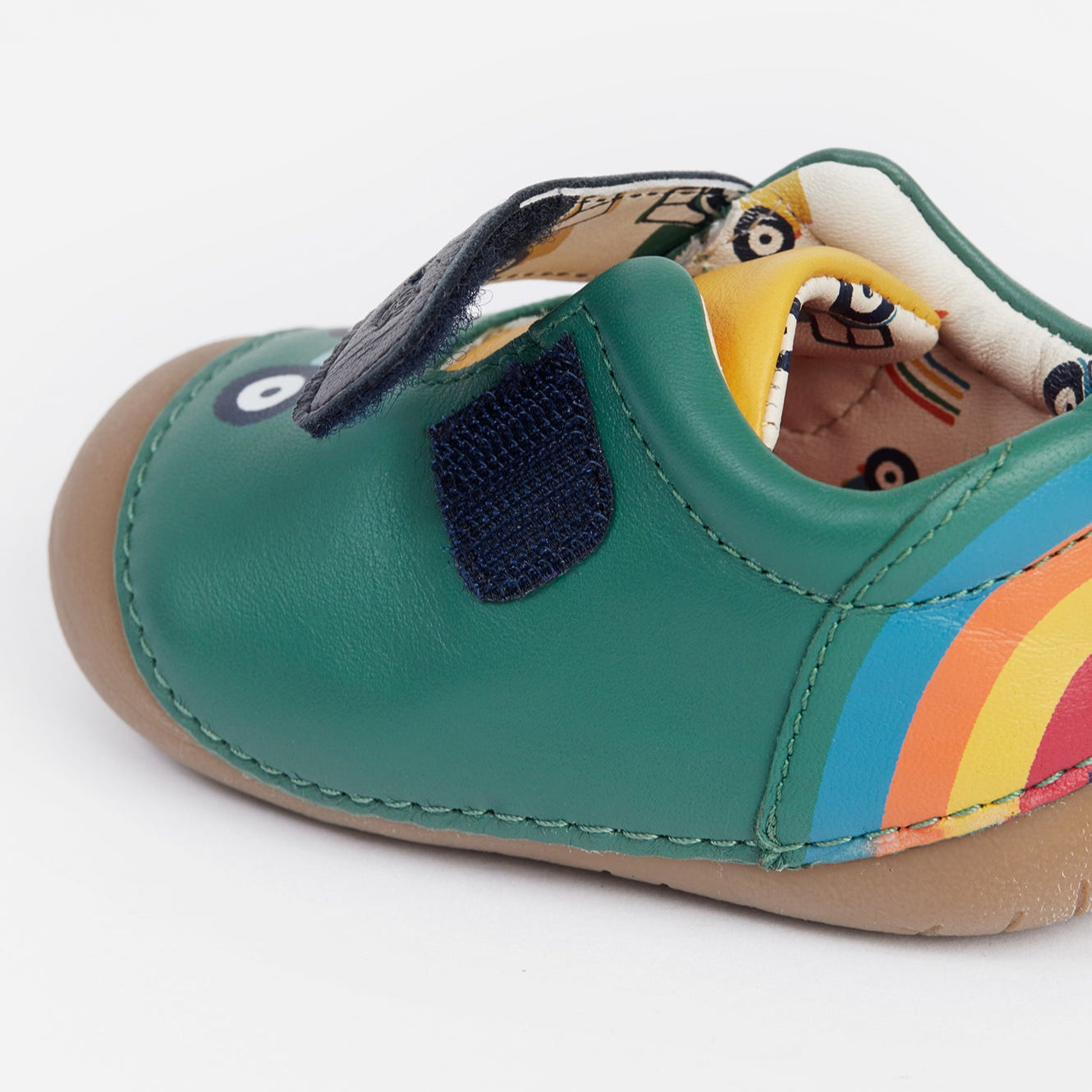 Fjord Tractor Holly Green Leather First Walker