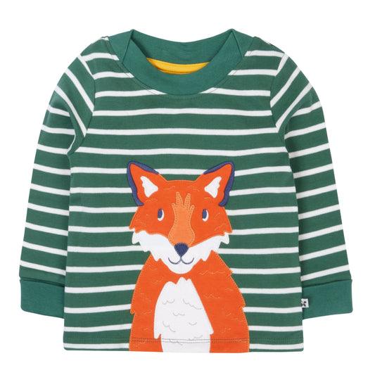 Easy On Fox Holly Green Breton Stripe Top
