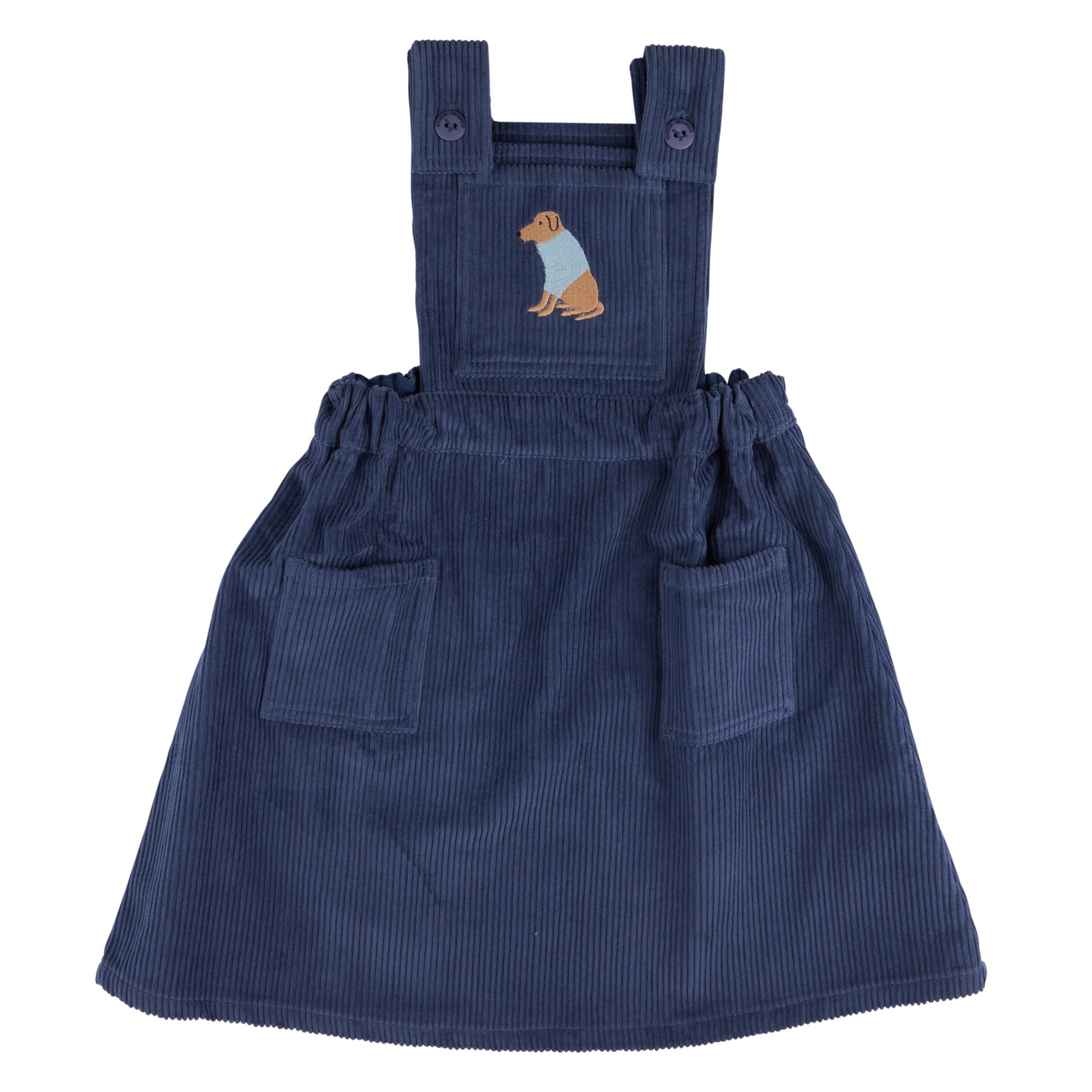 Pinafore Dress in Night Blue Corduroy