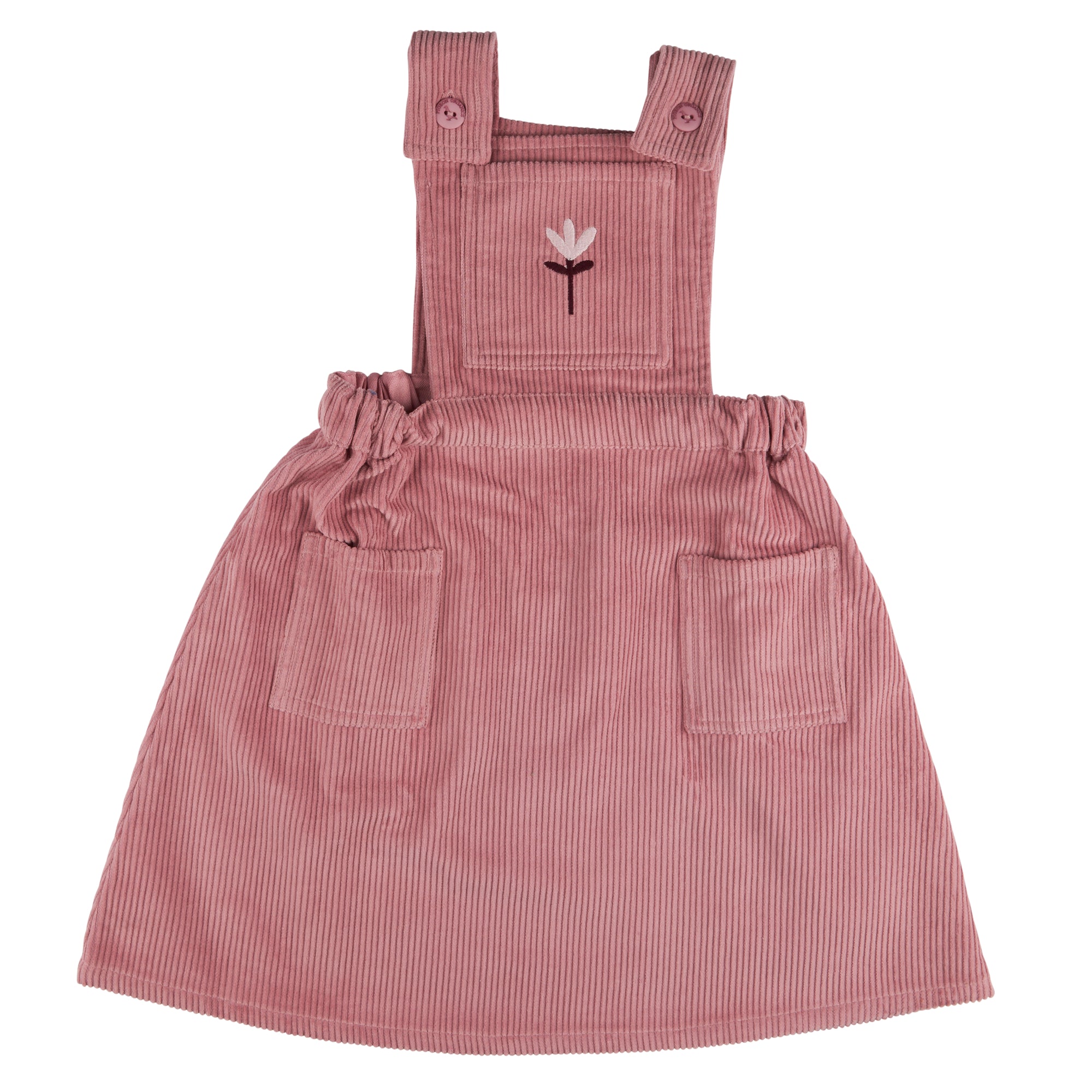 Pinafore Dress in Pink Corduroy To Boot