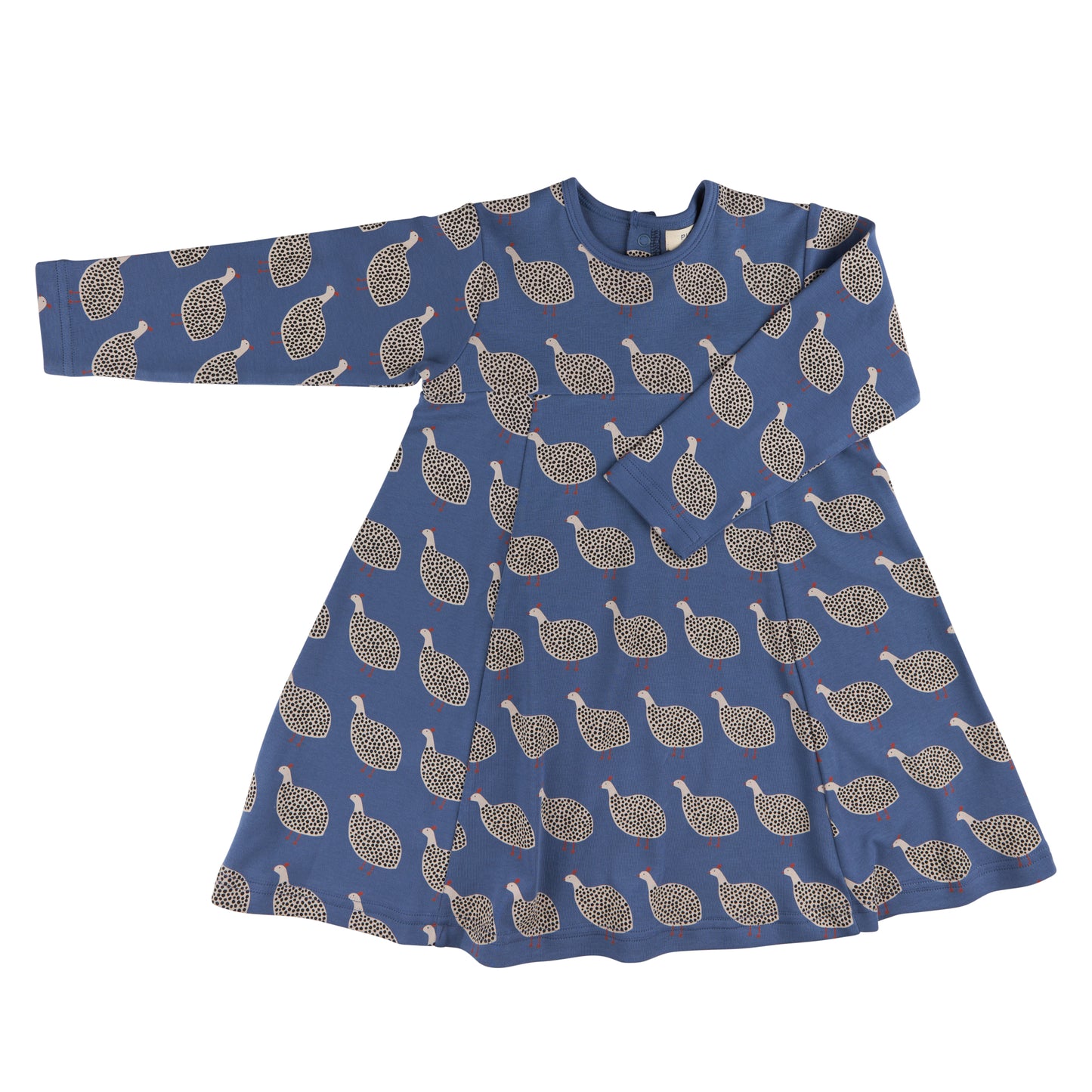 Skater Dress in Guinea Fowl Night Blue