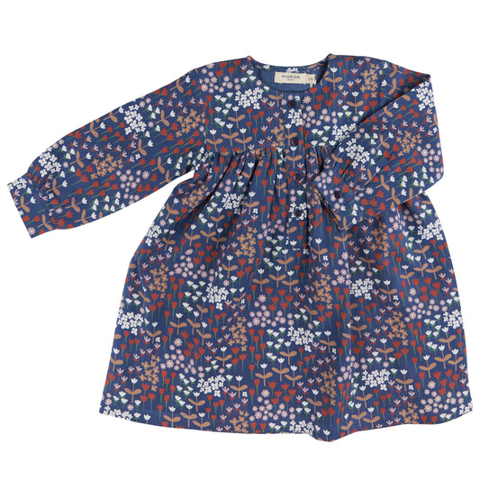 Yoke Dress in Meadow Night Blue