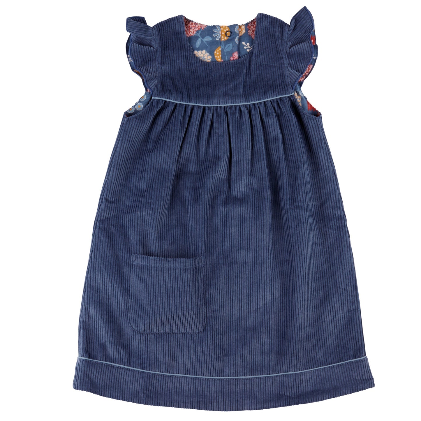 Winter Shift Dress Reversible Night Blue Cord