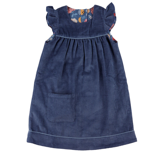 Winter Shift Dress Reversible Night Blue Cord