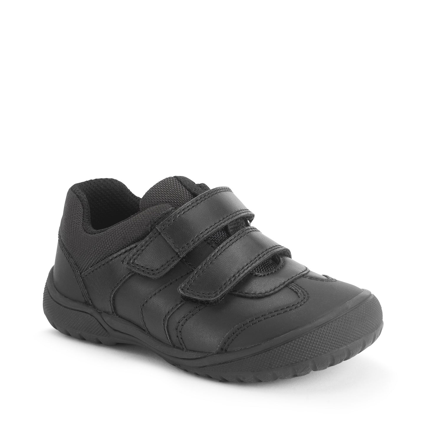 Action Black Leather Boys School Shoe