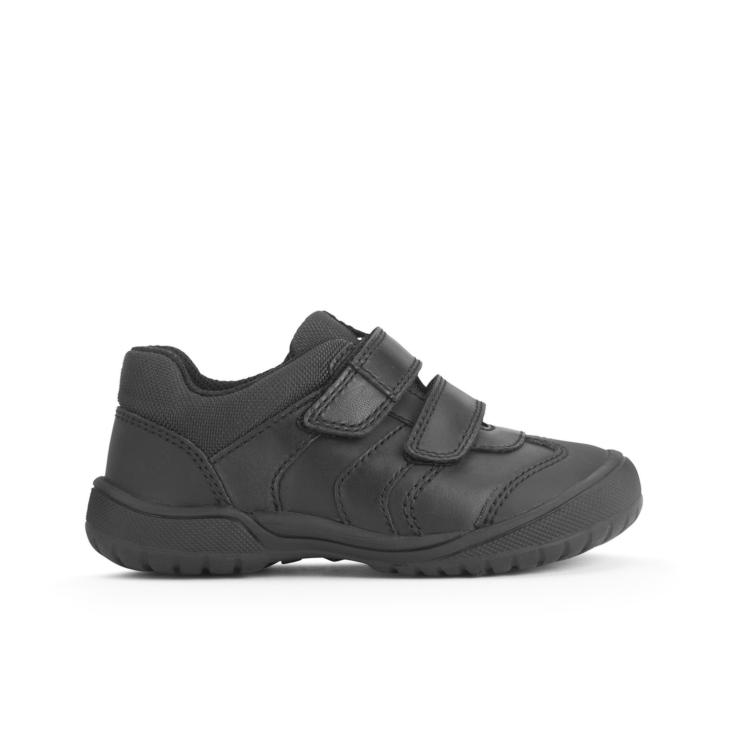 Action Black Leather Boys School Shoe