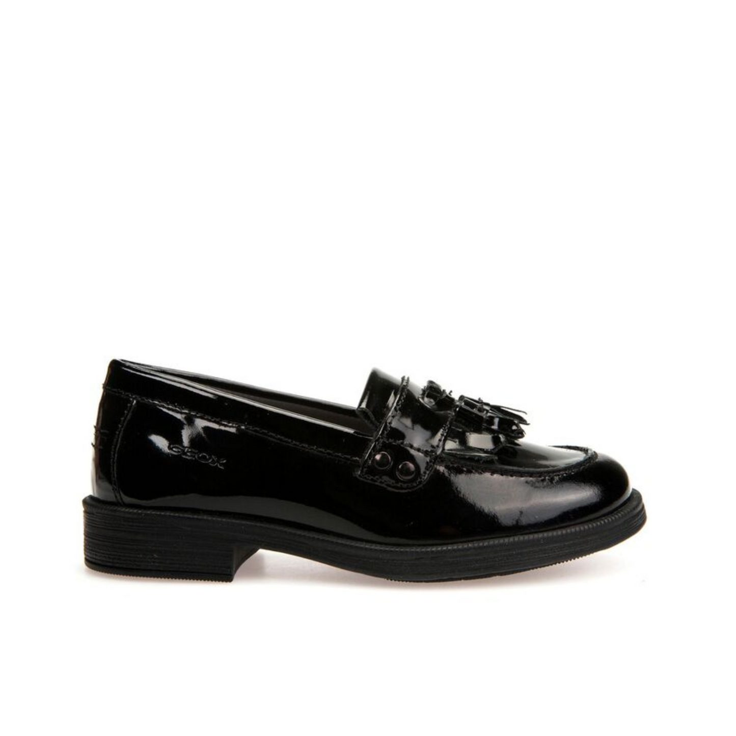 Agata Loafer With Tassel Black Patent Leather Girls School Shoe