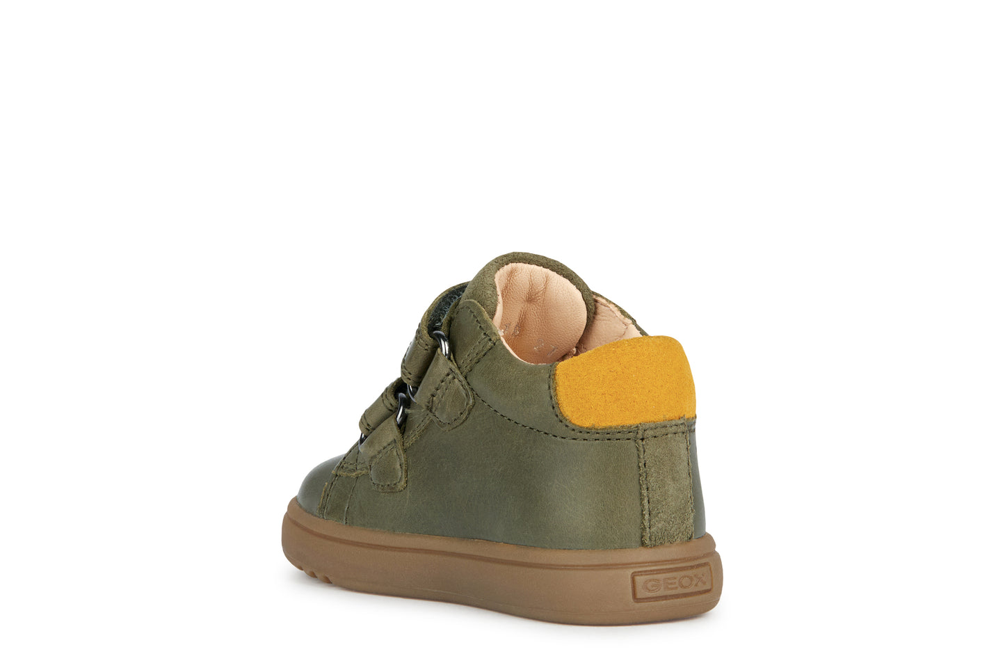 Biglia Baby Boy's Dark Green/Ochre Yellow Waxed Leather and Suede Shoe