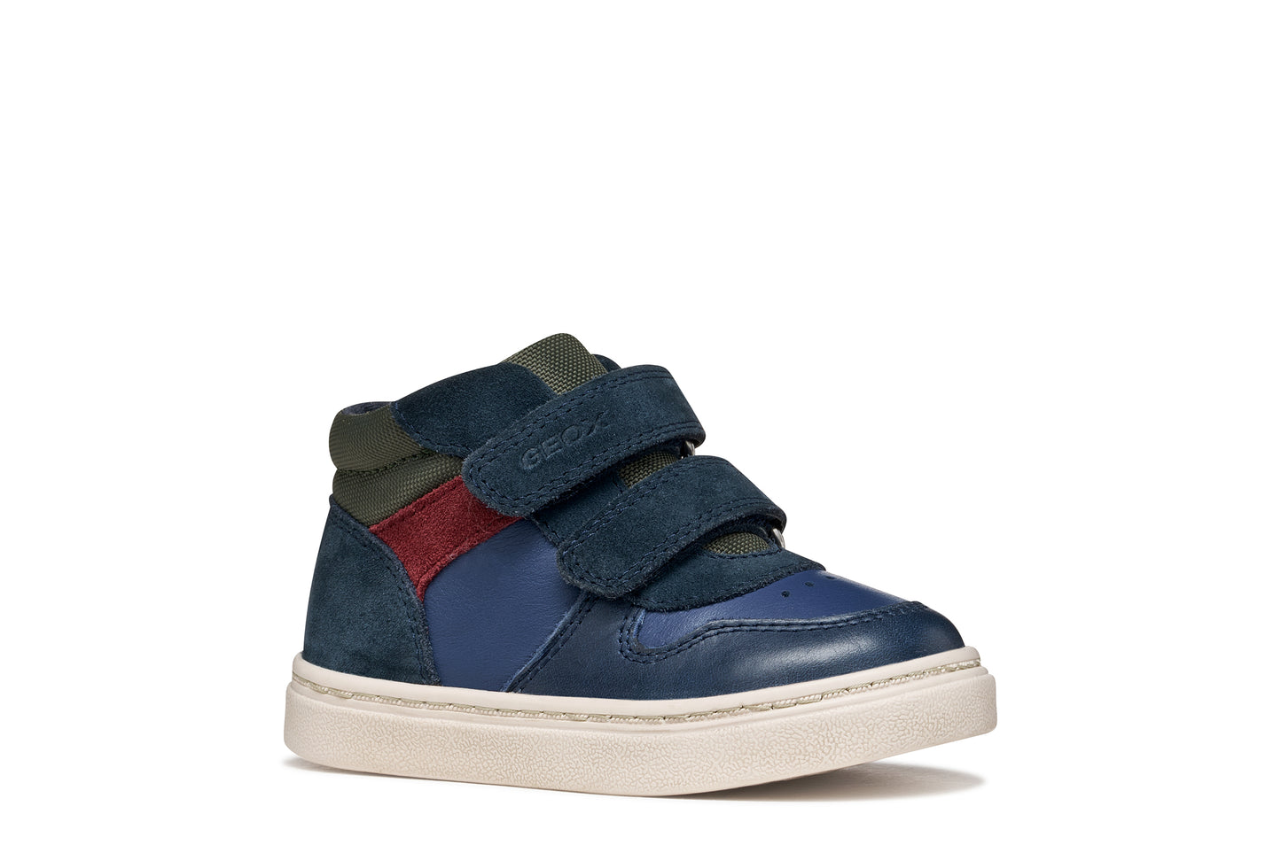 Nashik Toddler Boys Denim Blue/Dark Green Leather High Top Boot