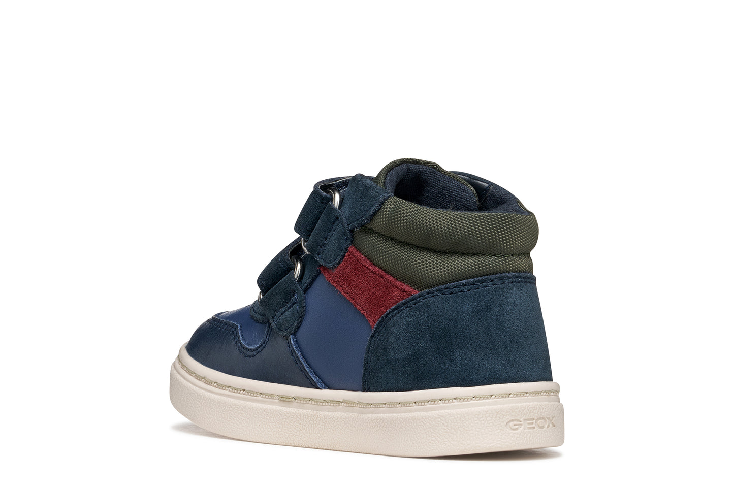 Nashik Toddler Boys Denim Blue/Dark Green Leather High Top Boot