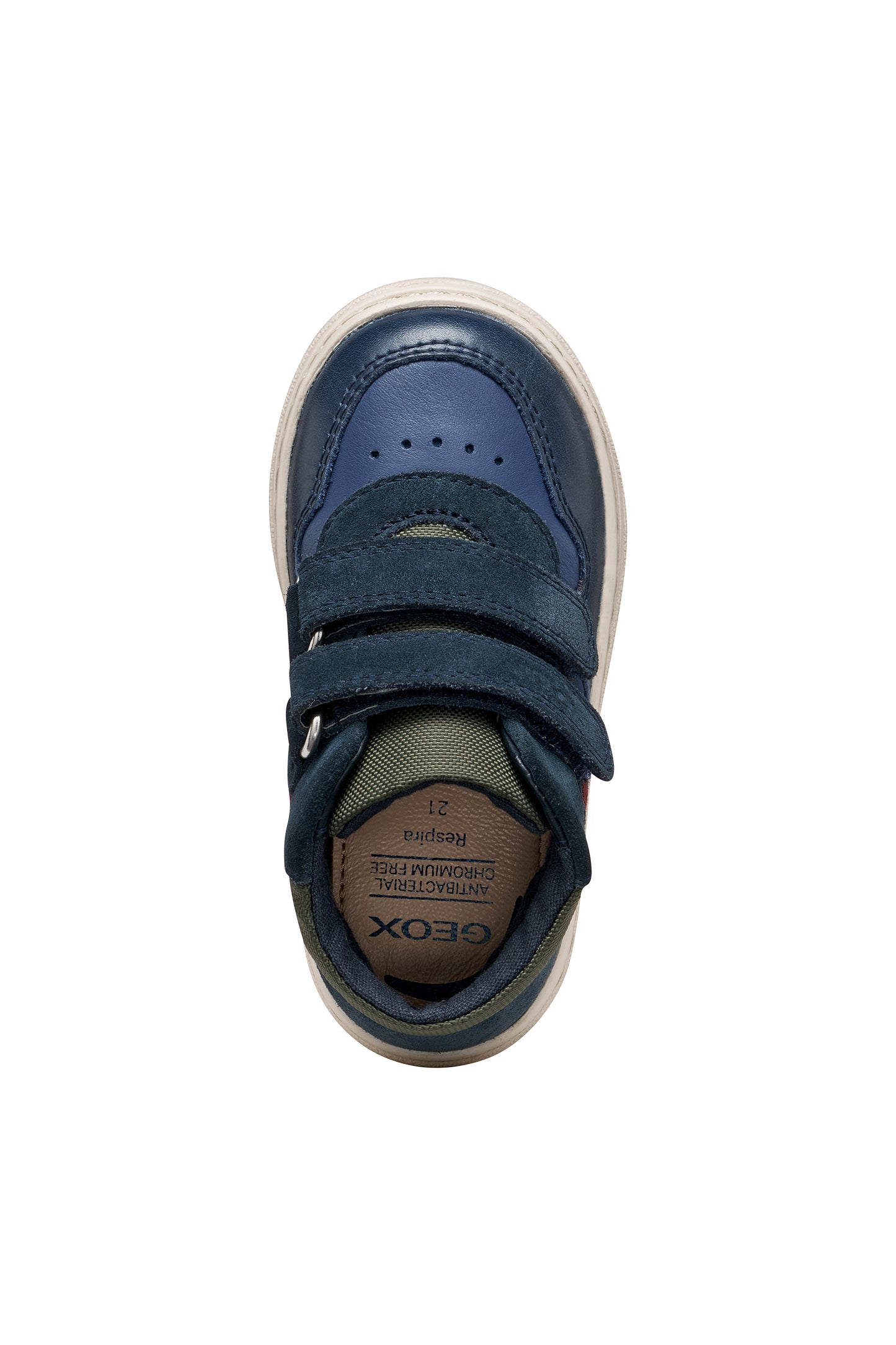 Nashik Toddler Boys Denim Blue/Dark Green Leather High Top Boot