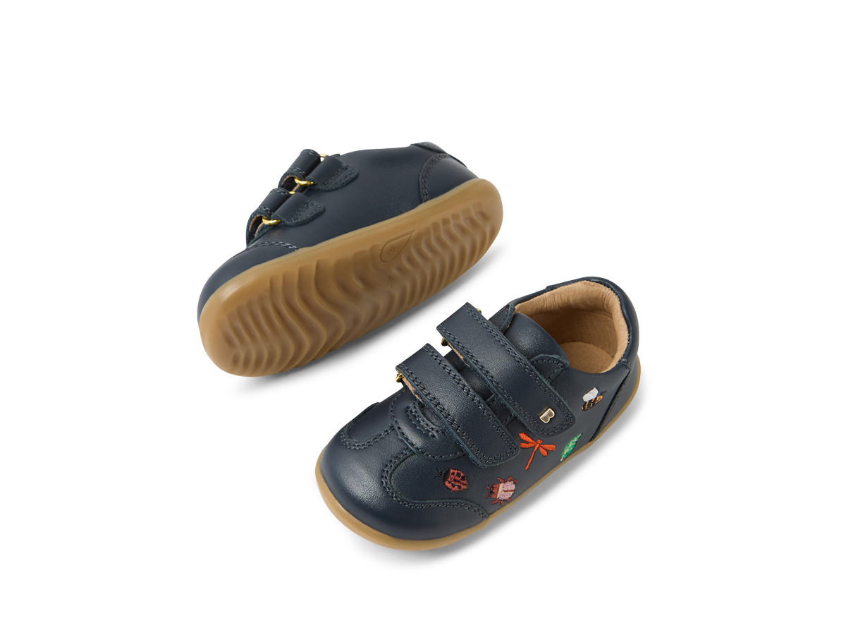 SU Buggie Navy Leather First Shoe