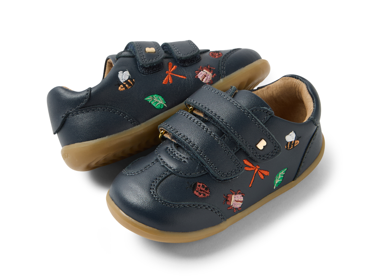 SU Buggie Navy Leather First Shoe