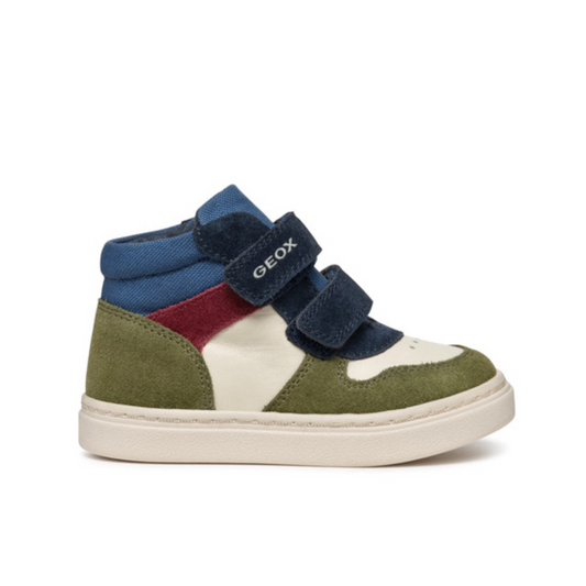 Baby Nashik Boy's Dark Green and Beige Suede and Nappa