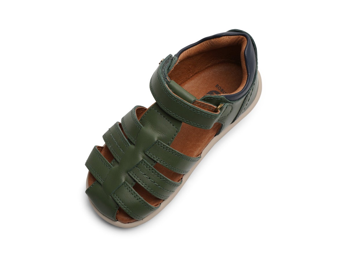 IW Roam Sandal in Forest and Navy Leather