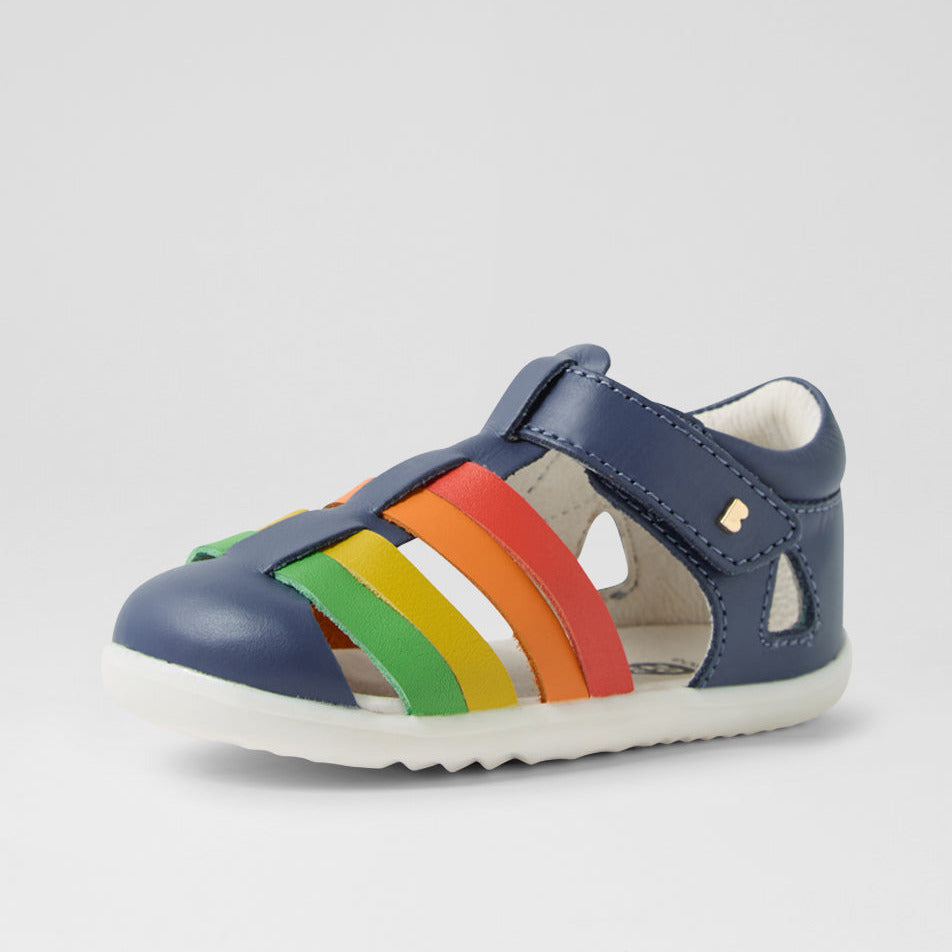 SU Tidal Vintage Indigo And Rainbow Water Safe Leather First Sandal