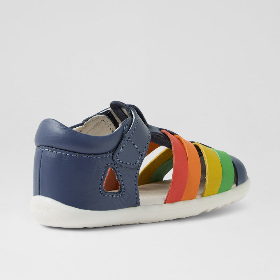 SU Tidal Vintage Indigo And Rainbow Water Safe Leather First Sandal