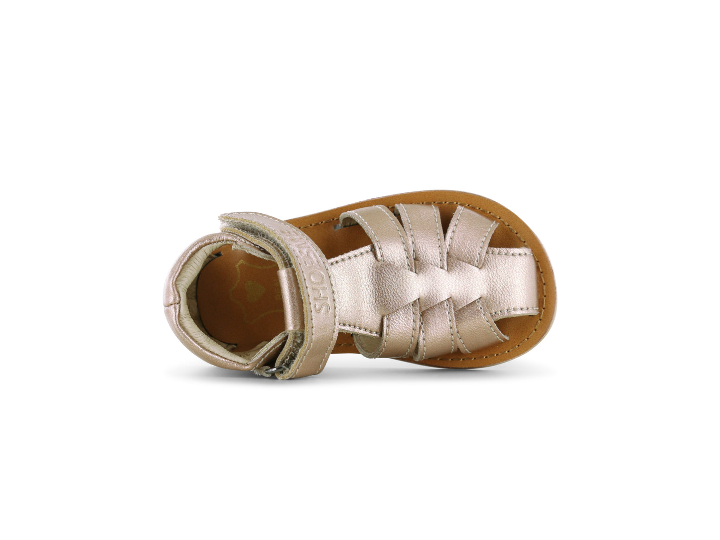 Rose Gold Leather Girls Sandal