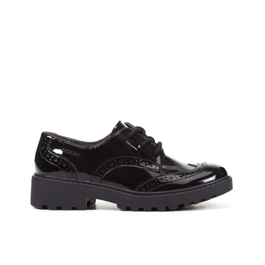 Casey Lace-Up Brogue Patent Girl's School Shoe