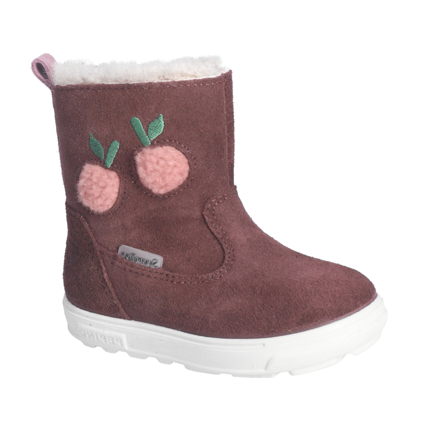 Cosy Dark Purple With Cherries Warm Lined Waterproof Zipped Boot