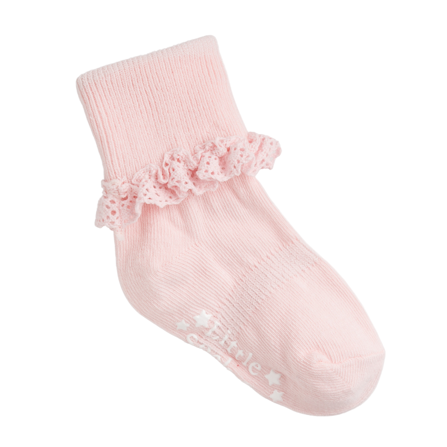 Non Slip Stay On Frilly Socks Pink
