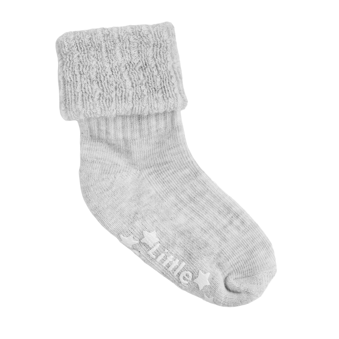 Cosy Cloud Grey Terry Non Slip Stay On Socks