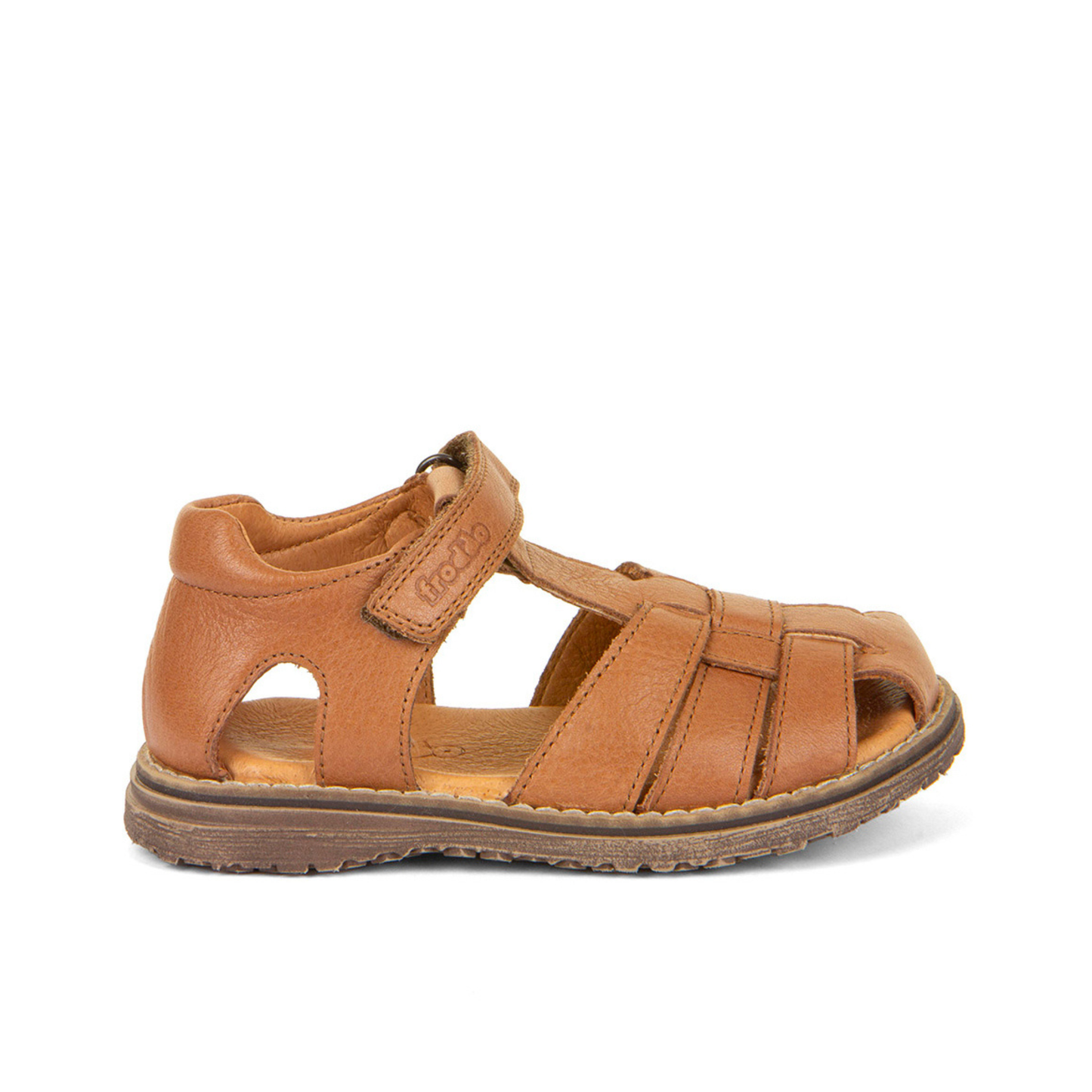 Daros Cognac Leather Closed Toe Fisherman Sandal
