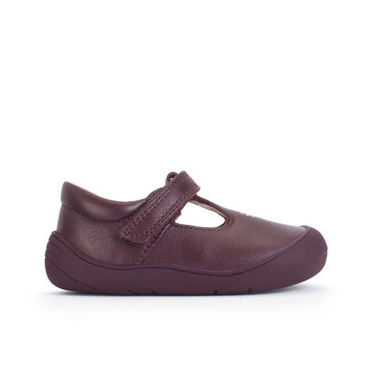 Floret Burgundy Leather Girls First Shoe