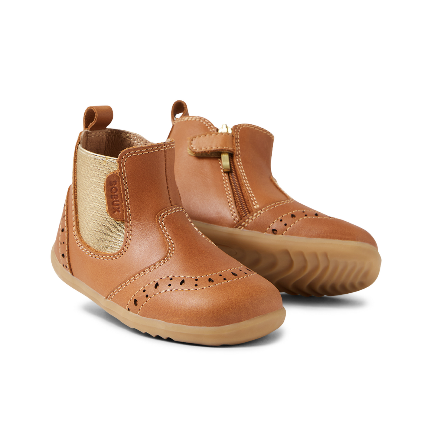 SU Billie Caramel Leather Brogued Jodhpur Boot