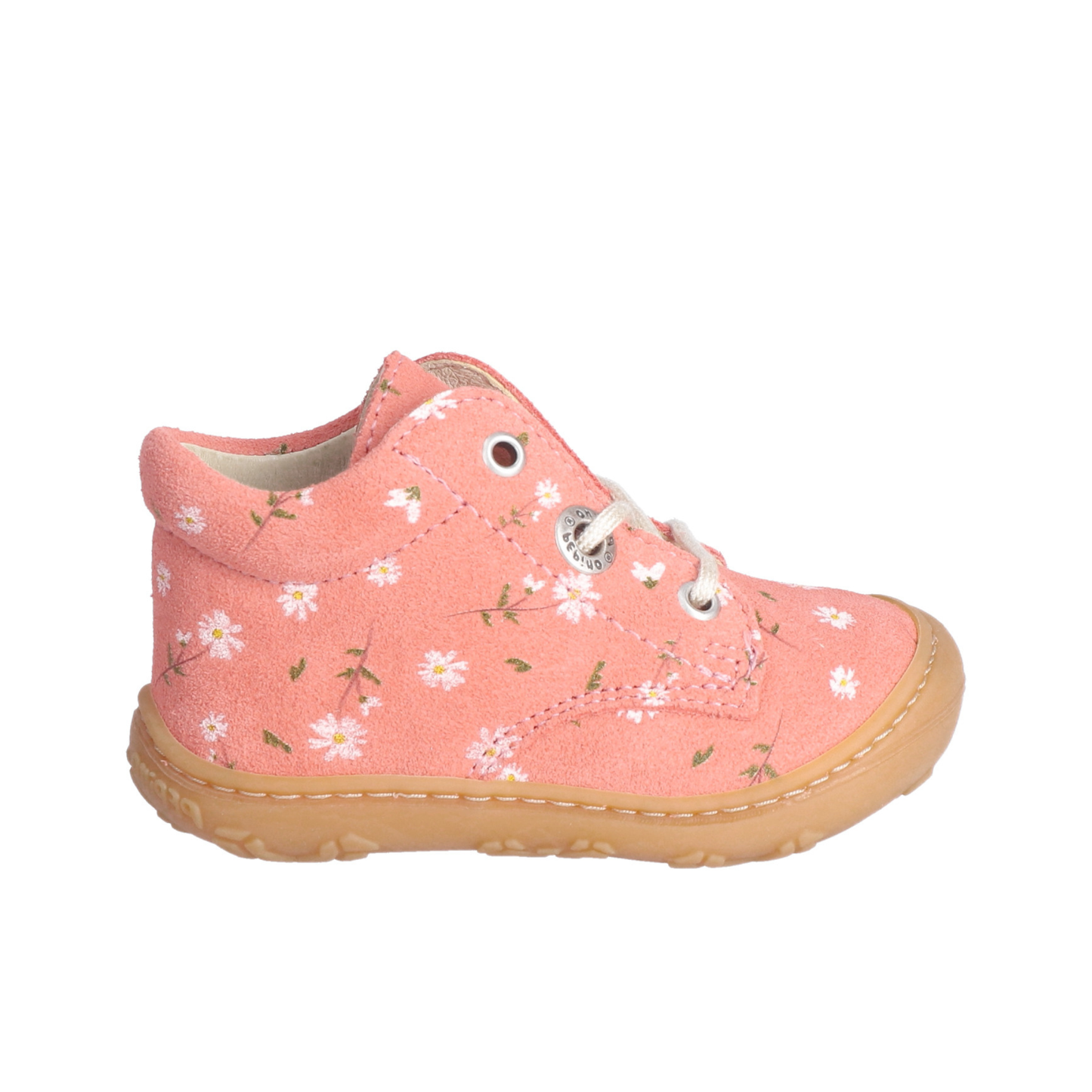 Dots Lace Up Strawberry Floral Pattern Nubuk Leather Shoe