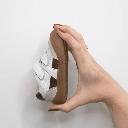 Duel Navy Floral Covered Leather First Walking Shoe