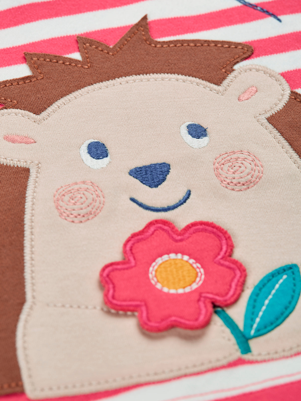 Easy On Rhubarb Stripe Hedgehog Short Sleeve T-Shirt