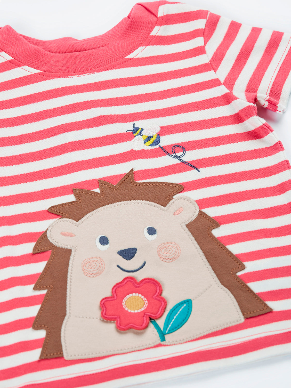 Easy On Rhubarb Stripe Hedgehog Short Sleeve T-Shirt