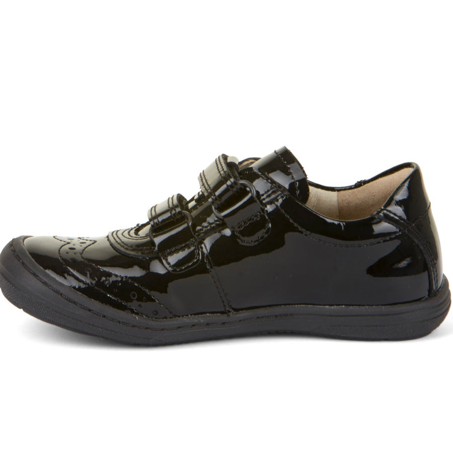 Mia D Black Patent Leather Covered Girl's School Shoe