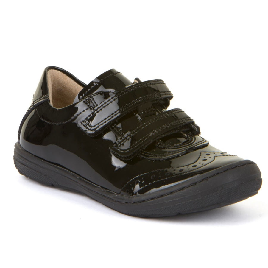 Mia D Black Patent Leather Covered Girl's School Shoe