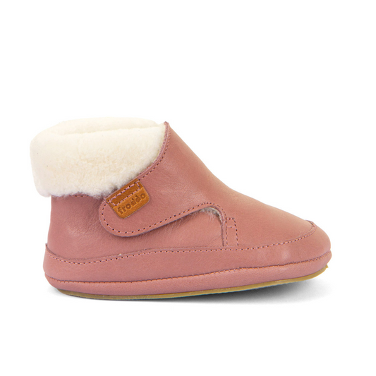 Barefoot Furry Dark Pink Leather Pre Walkers