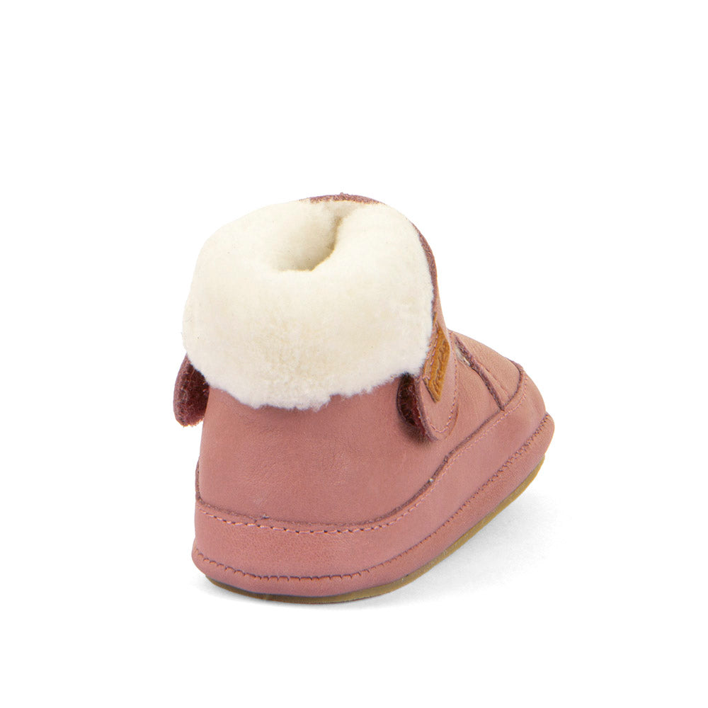 Barefoot Furry Dark Pink Leather Pre Walkers