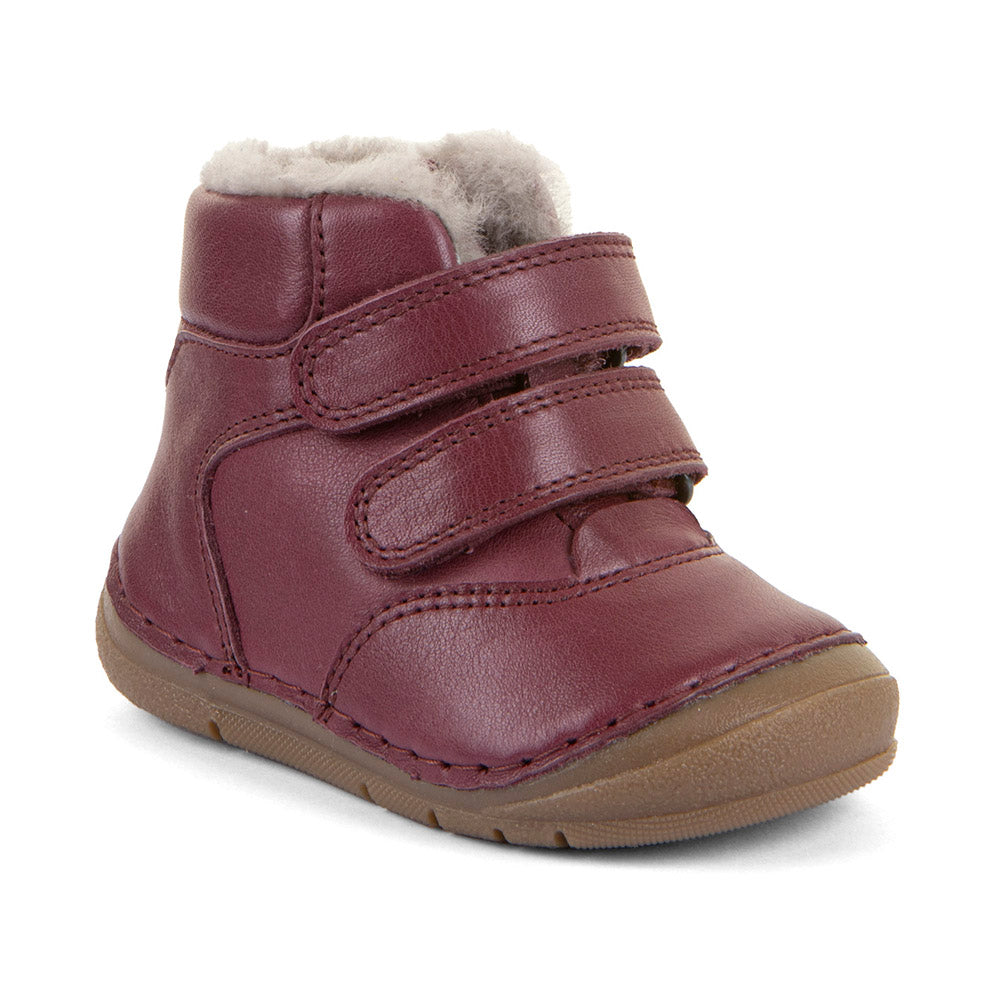 Paix Up Winter Waterproof Warm Lined Bordeaux Leather First Walking Boot