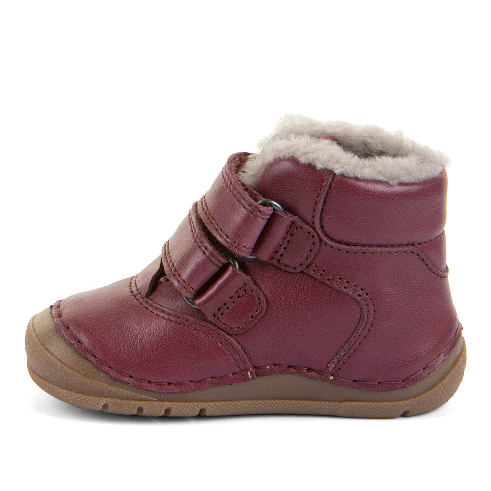 Paix Up Winter Waterproof Warm Lined Bordeaux Leather First Walking Boot